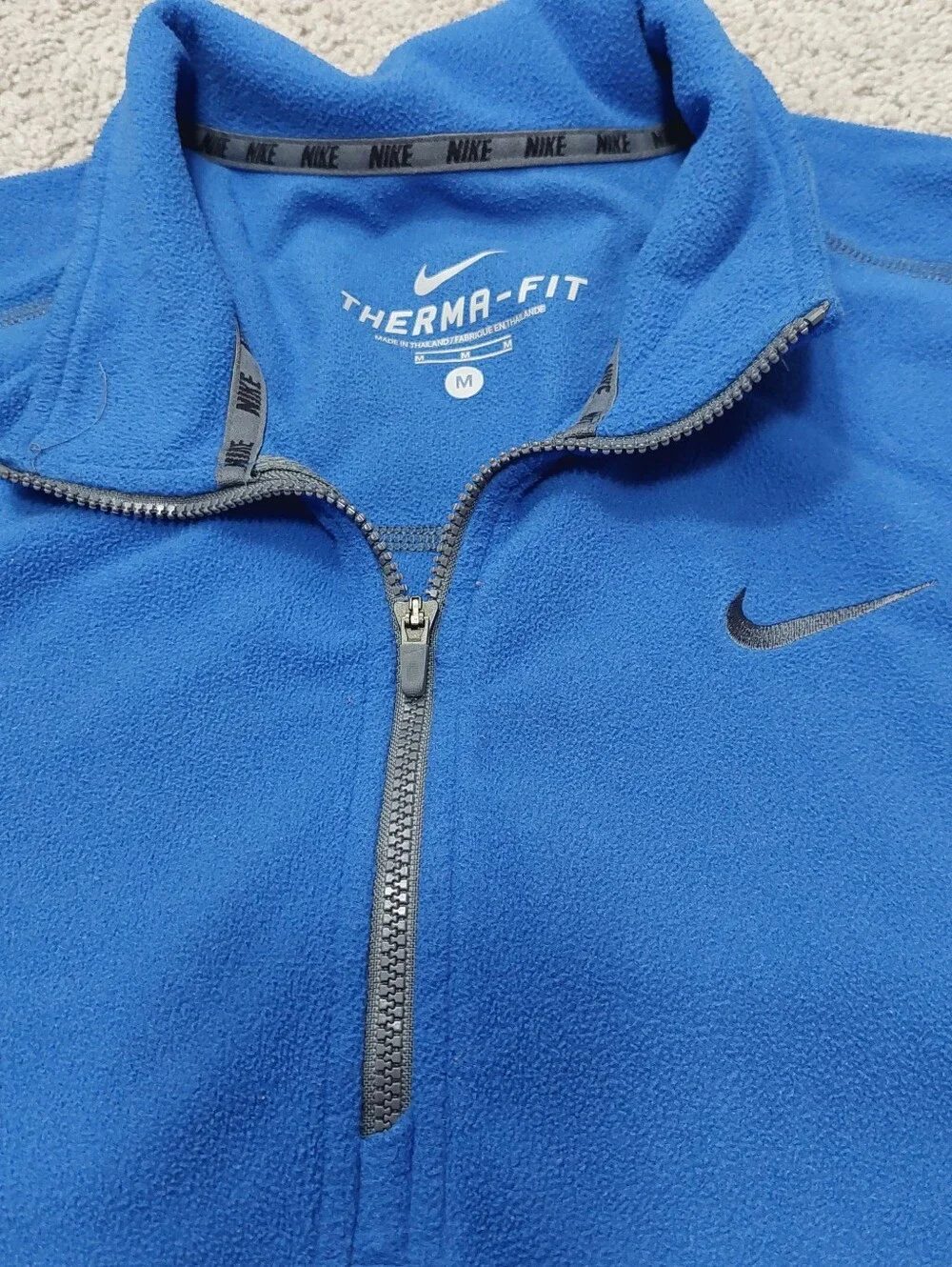 Nike Women's Therma-fit Quarter-zip Jacket Medium Blue Long Sleeve Pockets